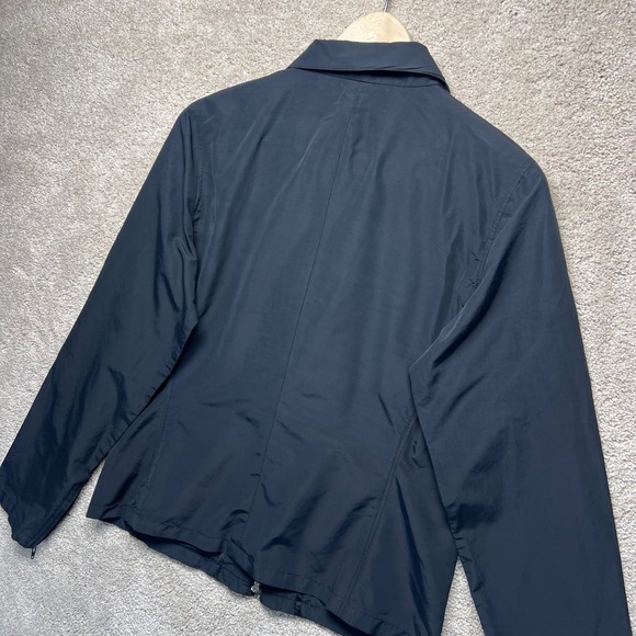 Halogen Black Zip Up Collared Lightweight Jacket Moto Career Women's Medium - Picture 3 of 11